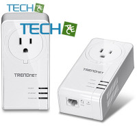 TRENDnet TPL-421E2K - Powerline 1200 AV2 内蔵式コンセント付き PLCアダプターキット